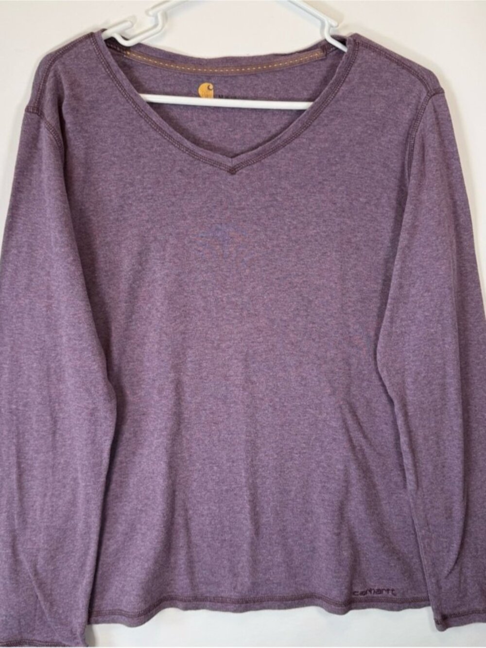 Womens Medium Purple Long Sleeve V Neck Shirt Workwear Casual Top